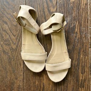 J. Crew nude leather ankle strap sandals in size 7.5